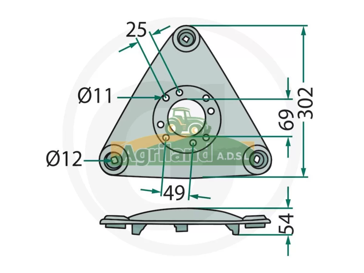 DISQUE DE COUPE TRIANGULAIRE INTERMEDIAIRE LP : 1834