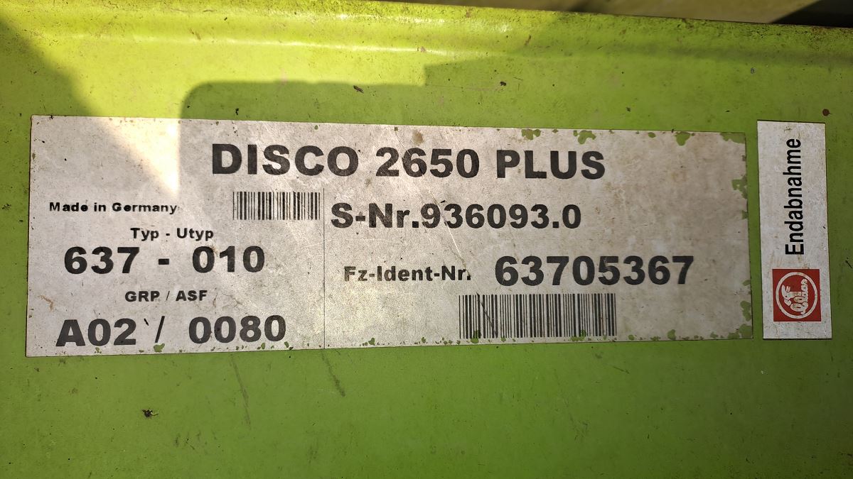CLAAS DISCO 2650 +