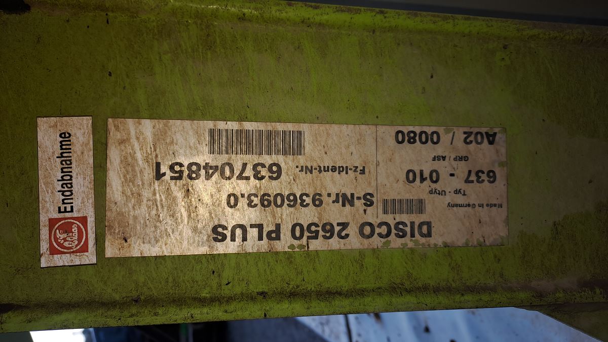 CLAAS DISCO 2650 +